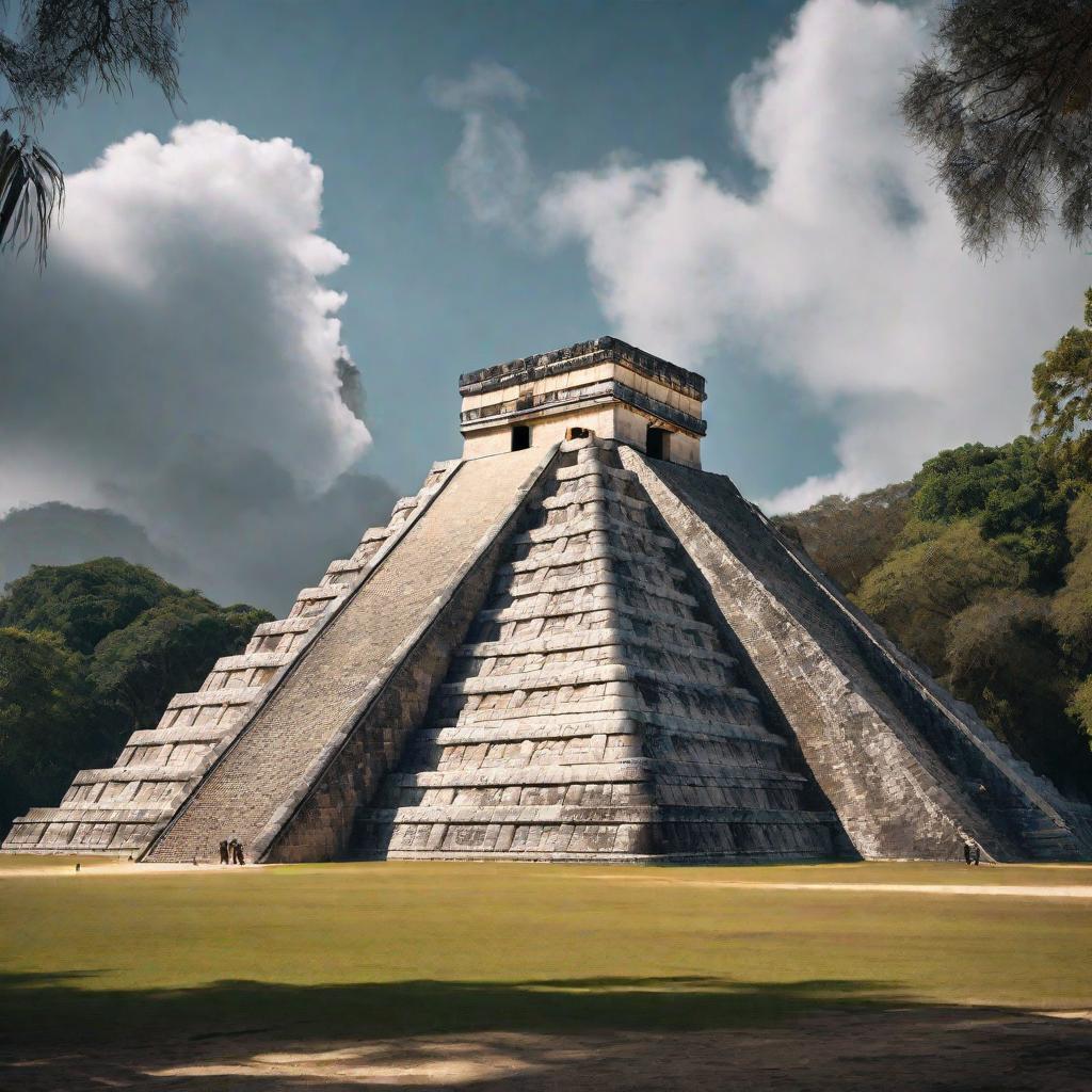  Cómo se ve chichenitza hyperrealistic, full body, detailed clothing, highly detailed, cinematic lighting, stunningly beautiful, intricate, sharp focus, f/1. 8, 85mm, (centered image composition), (professionally color graded), ((bright soft diffused light)), volumetric fog, trending on instagram, trending on tumblr, HDR 4K, 8K