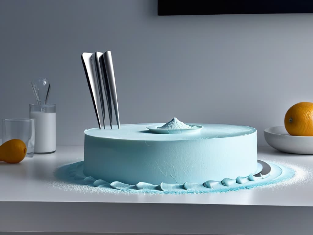  An ultradetailed, 8k resolution image of a sleek, modern kitchen countertop with an array of professional sugar sculpting tools neatly arranged in a minimalist fashion. The tools gleam under the soft overhead lighting, showcasing intricate designs and fine craftsmanship. Each tool is strategically placed, highlighting its unique purpose and adding a touch of elegance to the scene. This image conveys professionalism, precision, and the artistry of sugar sculpting, inspiring beginners to explore the world of creating stunning sugar sculptures. hyperrealistic, full body, detailed clothing, highly detailed, cinematic lighting, stunningly beautiful, intricate, sharp focus, f/1. 8, 85mm, (centered image composition), (professionally color graded), ((bright soft diffused light)), volumetric fog, trending on instagram, trending on tumblr, HDR 4K, 8K