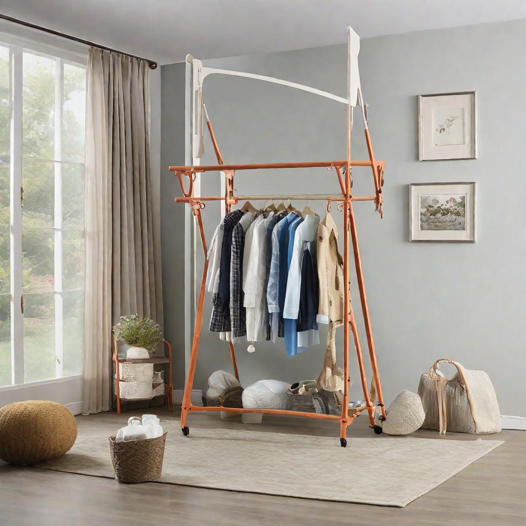  Masterpiece, best quality, can hang 8 clips, clothes rack, product design, plastic, lightweight