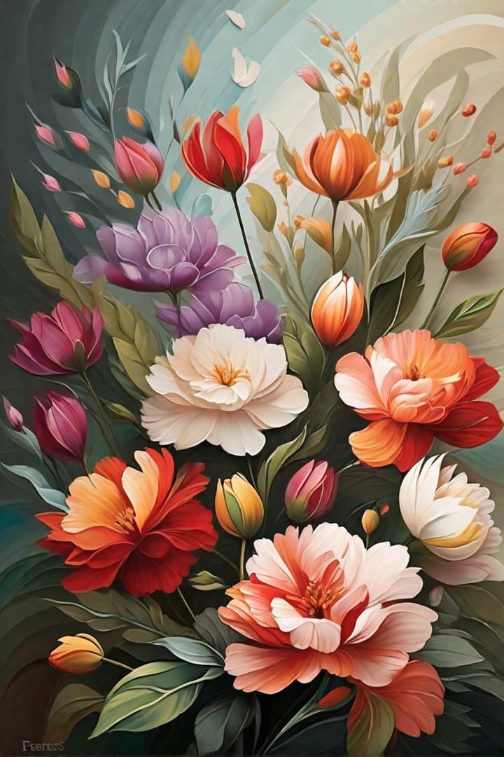  Express your creativity through digital painting. Transform the canvas with a palette of colors, blending and shading to create your own unique masterpiece: flowers