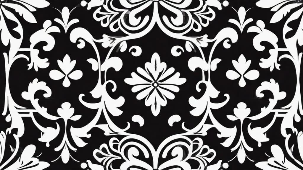  minimalistic icon of Admiring the Elegance of Damask Patterns, flat style, on a white background