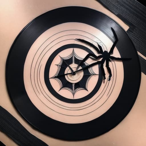  Tattoo of a record spider