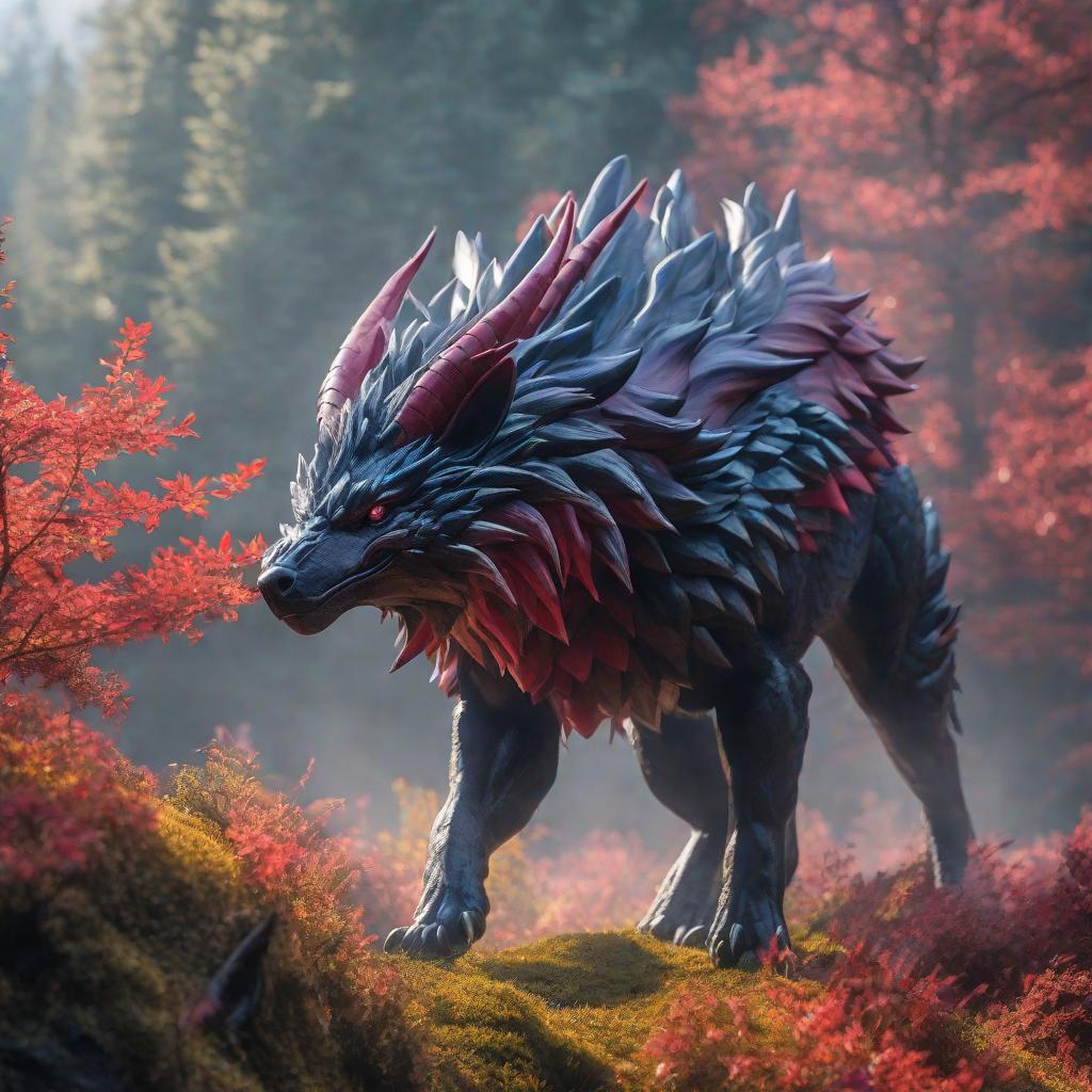  Hydreigon hyperrealistic, full body, detailed clothing, highly detailed, cinematic lighting, stunningly beautiful, intricate, sharp focus, f/1. 8, 85mm, (centered image composition), (professionally color graded), ((bright soft diffused light)), volumetric fog, trending on instagram, trending on tumblr, HDR 4K, 8K