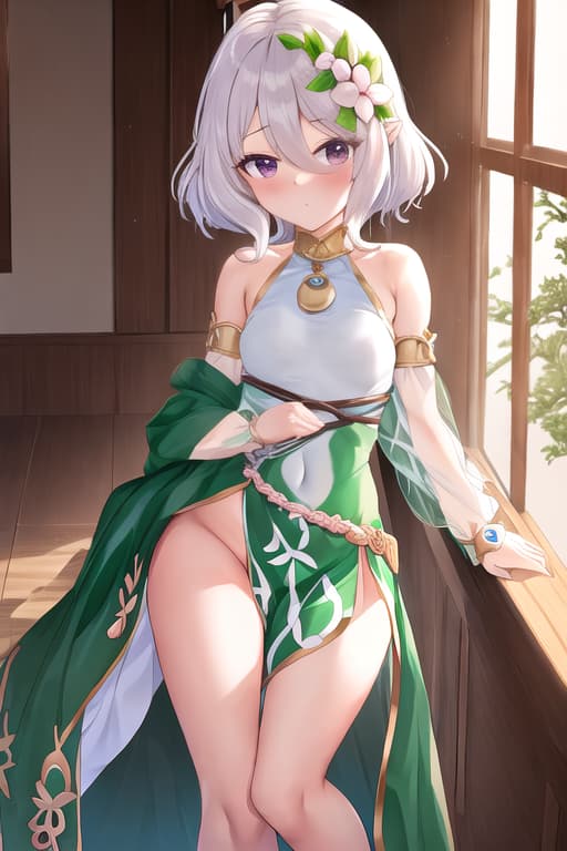  revealing clothes,secretly showing her body to the camera,in a romantic setting,(kokkoro:1.3), (masterpiece), (highest quality), (intricate), (high detail)