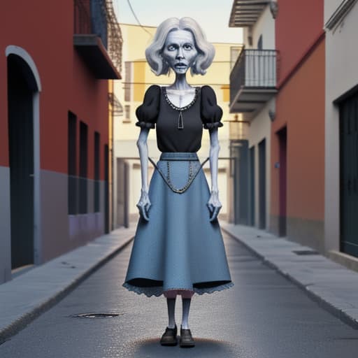  granny anorexia en la calle