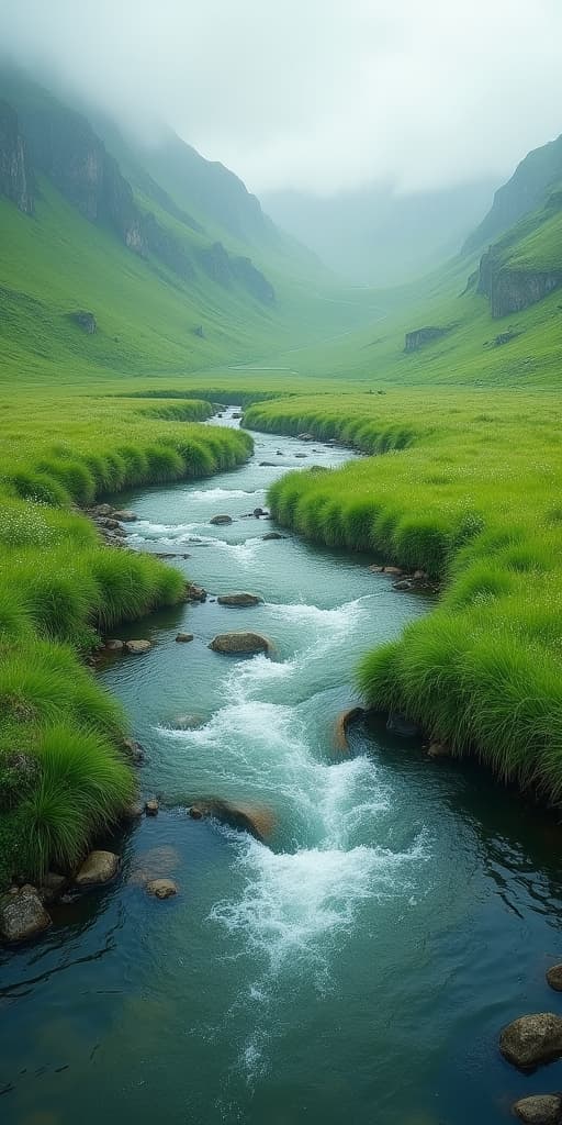  good quality, high quality, tranquil river flowing through lush green meadows, river, meadows, nature, tranquil, peaceful, flowing, water, landscape