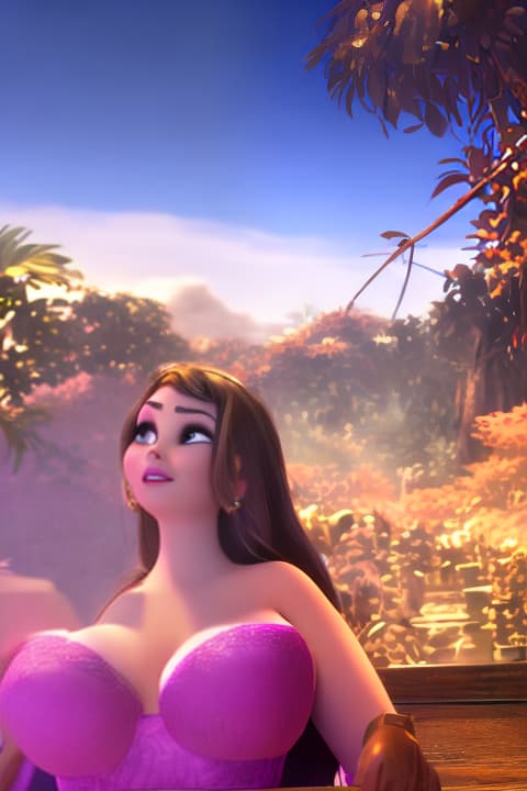 modern disney style A female big tits and no clothes and a full view of her pussy ( A mideavil setting) (close shot) she's on a bed spreading her legs., (best quality) , cartoon, cute, highly detailed faces, highly detailed illustrations,