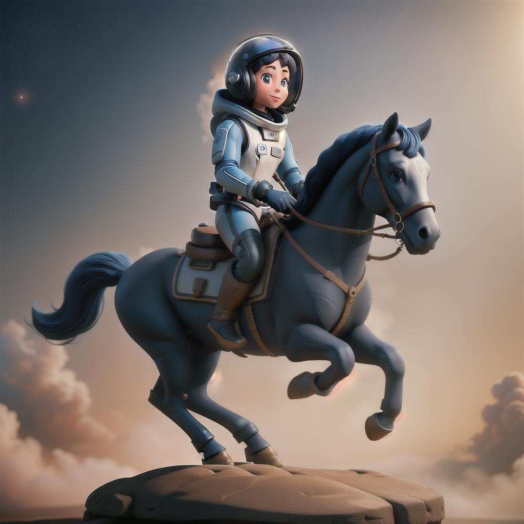  A photograph of an astronaut riding a horse hyperrealistic, full body, detailed clothing, highly detailed, cinematic lighting, stunningly beautiful, intricate, sharp focus, f/1. 8, 85mm, (centered image composition), (professionally color graded), ((bright soft diffused light)), volumetric fog, trending on instagram, trending on tumblr, HDR 4K, 8K