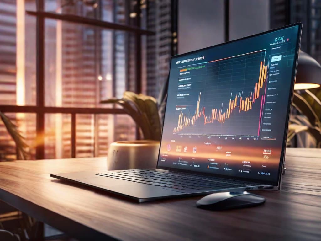  A sleek, modern computer setup with dual monitors displaying charts and graphs analyzing Bitcoin trends. A secure padlock icon is prominently featured on one screen, symbolizing cybersecurity. digital art, ilustration, no flares, clean hyperrealistic, full body, detailed clothing, highly detailed, cinematic lighting, stunningly beautiful, intricate, sharp focus, f/1. 8, 85mm, (centered image composition), (professionally color graded), ((bright soft diffused light)), volumetric fog, trending on instagram, trending on tumblr, HDR 4K, 8K