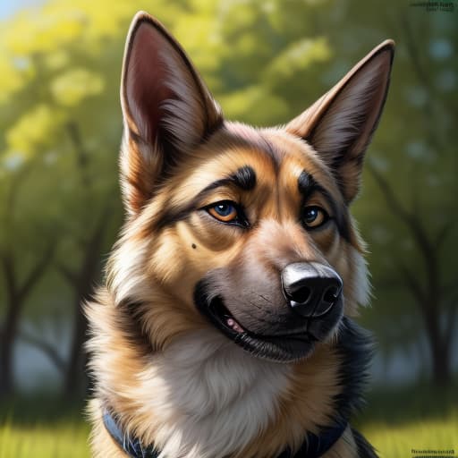  Feral German shepherd with erection. By virtyalfobo., open eyes, digital art, masterpiece, 4k, fine details,