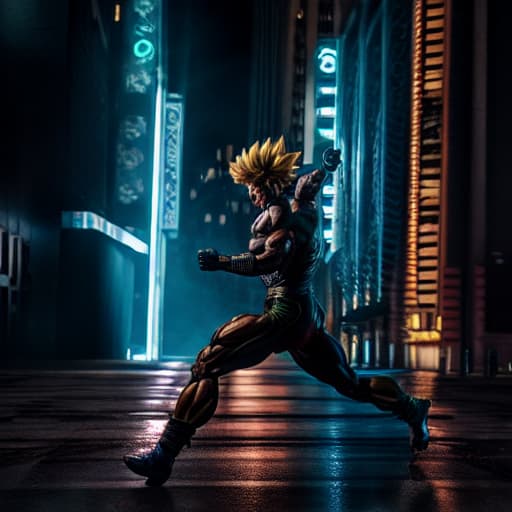  goku ultra hyperrealistic, full body, detailed clothing, highly detailed, cinematic lighting, stunningly beautiful, intricate, sharp focus, f/1. 8, 85mm, (centered image composition), (professionally color graded), ((bright soft diffused light)), volumetric fog, trending on instagram, trending on tumblr, HDR 4K, 8K