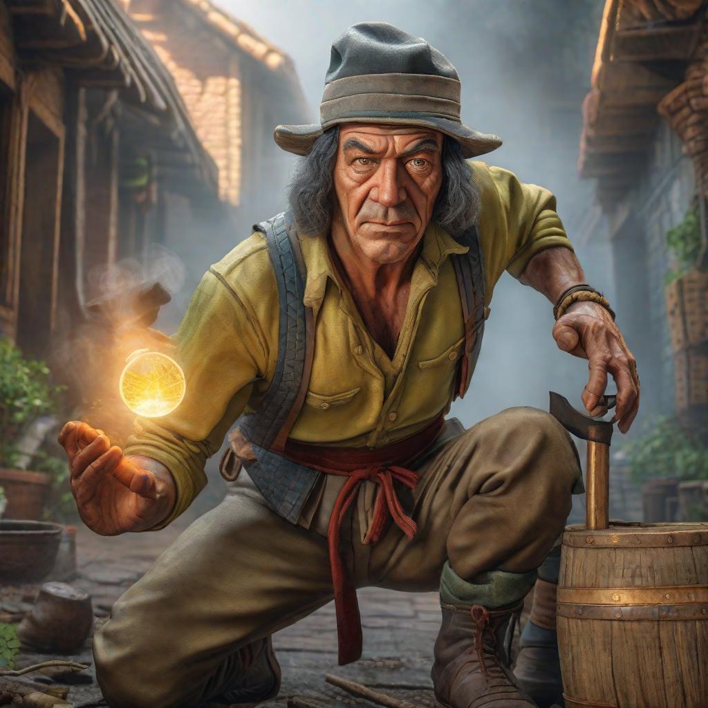  El chavo animado asesino , realistic, portrait, art by donato giancola and greg rutkowski, realistic face, digital art, trending on artstation hyperrealistic, full body, detailed clothing, highly detailed, cinematic lighting, stunningly beautiful, intricate, sharp focus, f/1. 8, 85mm, (centered image composition), (professionally color graded), ((bright soft diffused light)), volumetric fog, trending on instagram, trending on tumblr, HDR 4K, 8K