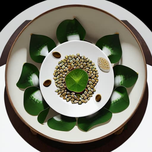  In the small bowl were lotus seeds that had been shelled and peeled off. The lotus plumule was neatly placed in the bowl.