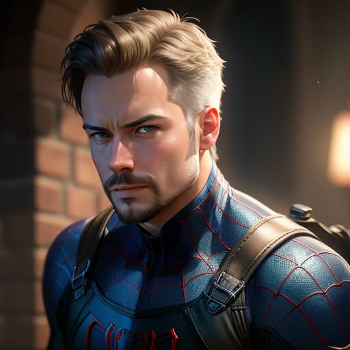  Will Willis from Forged and Fire as Spider-Man show his face,, hyperrealistic, high quality, highly detailed, perfect lighting, intricate, sharp focus, f/1. 8, 85mm, (centered image composition), (professionally color graded), ((bright soft diffused light)), trending on instagram, HDR 4K, 8K