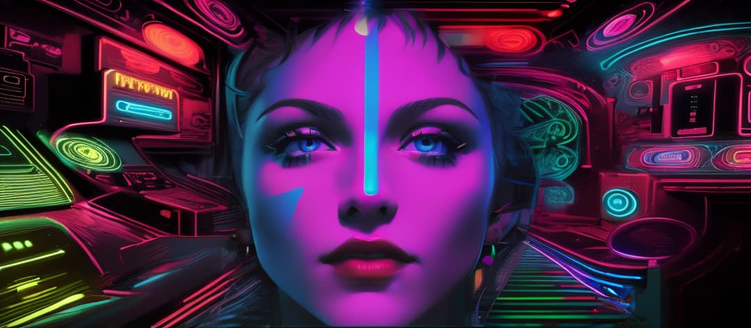  madonna,neon effects, (masterpiece, best quality, ultra-detailed), high contrast, highres, 4K, 8K