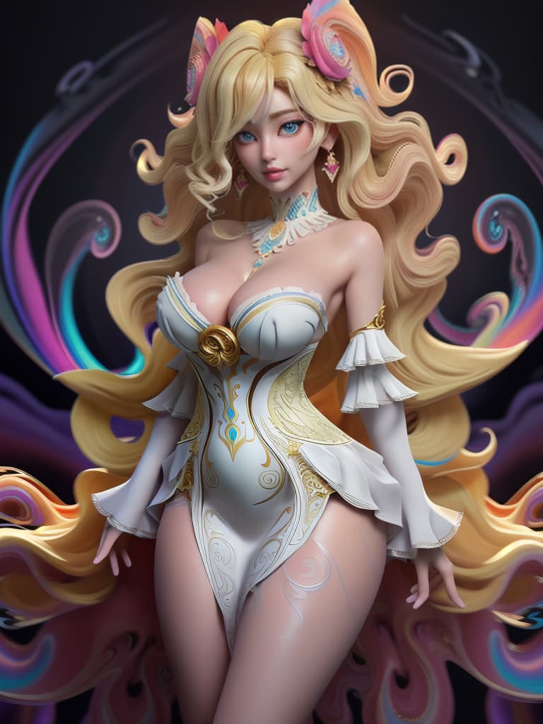  (masterpiece, best quality), 1girl, dress, wavy hair, lying, bare shoulders, blonde, jewelry, frills, (((intricate, pattern, psychedelic, surreal, abstract, swirl))), solo focus, heterochromia, splashing, vivid hyperrealistic, full body, detailed clothing, highly detailed, cinematic lighting, stunningly beautiful, intricate, sharp focus, f/1. 8, 85mm, (centered image composition), (professionally color graded), ((bright soft diffused light)), volumetric fog, trending on instagram, trending on tumblr, HDR 4K, 8K