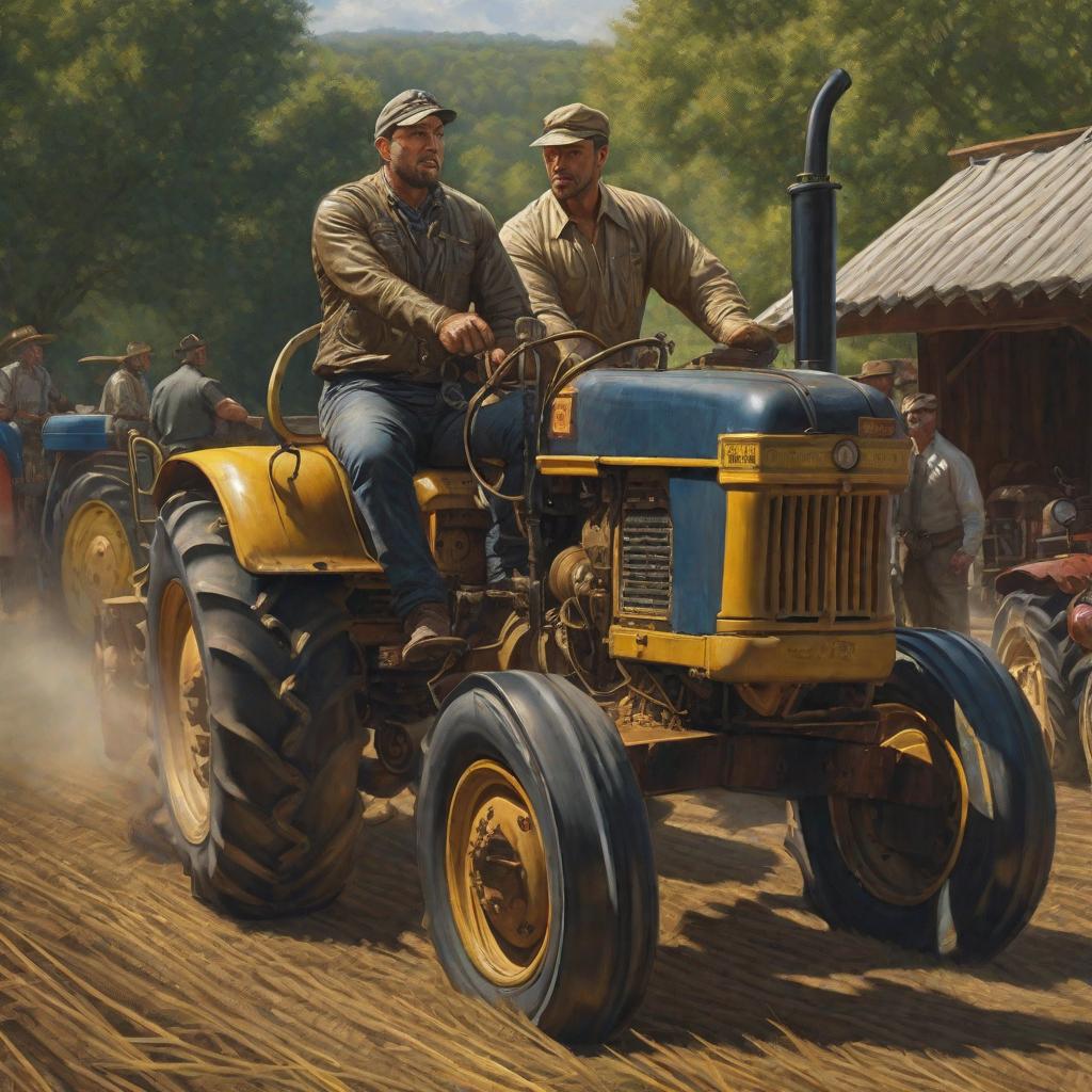  Hombres en un tractor cosechando zarzamora , realistic, portrait, art by donato giancola and greg rutkowski, realistic face, digital art, trending on artstation hyperrealistic, full body, detailed clothing, highly detailed, cinematic lighting, stunningly beautiful, intricate, sharp focus, f/1. 8, 85mm, (centered image composition), (professionally color graded), ((bright soft diffused light)), volumetric fog, trending on instagram, trending on tumblr, HDR 4K, 8K