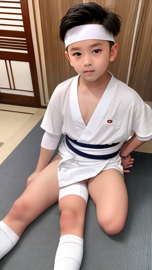  6th grader White high socks loincloth Cloth loincloth Ryokan boy