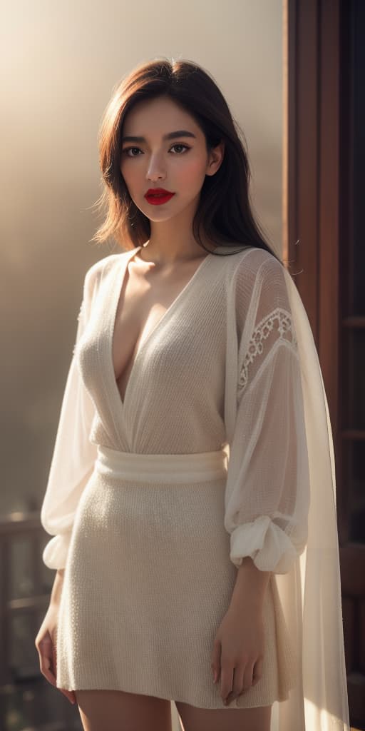  Red lips , 😉 hyperrealistic, full body, detailed clothing, highly detailed, cinematic lighting, stunningly beautiful, intricate, sharp focus, f/1. 8, 85mm, (centered image composition), (professionally color graded), ((bright soft diffused light)), volumetric fog, trending on instagram, trending on tumblr, HDR 4K, 8K