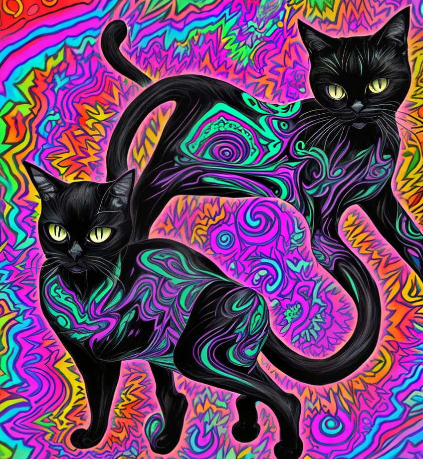  psychedelic black cat