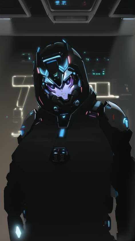  ((mecha)), exosuit, <lora:Mecha:0.8), <lora:add_detail:1.5), ultra sharp, detailed, science_fiction, red and black colors, (((made of computer chips, wires))), glowing in the dark, neon details, intricate, mecha masterpiece, detailed mech armor