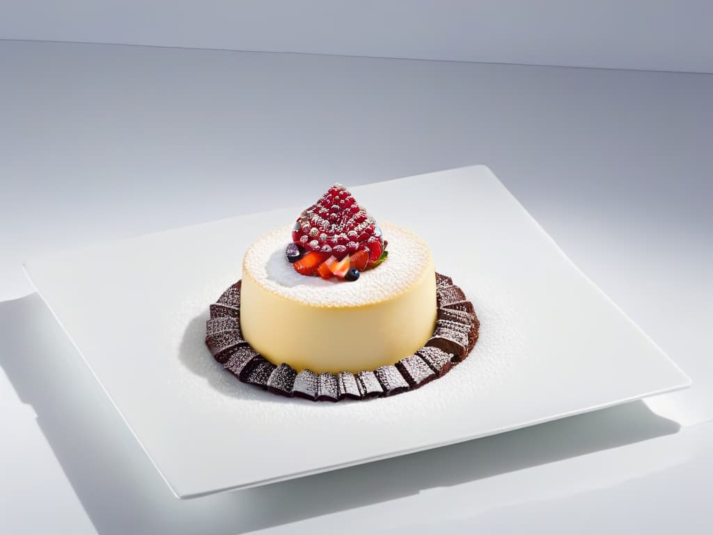  A sleek, minimalistic image featuring a beautifully decorated dessert with intricate branding details delicately placed on top. The dessert is displayed on a clean, white plate against a soft, neutral background, emphasizing the precision and elegance of the branding techniques used. The image exudes professionalism and creativity, perfectly capturing the essence of personalization in dessert branding. hyperrealistic, full body, detailed clothing, highly detailed, cinematic lighting, stunningly beautiful, intricate, sharp focus, f/1. 8, 85mm, (centered image composition), (professionally color graded), ((bright soft diffused light)), volumetric fog, trending on instagram, trending on tumblr, HDR 4K, 8K