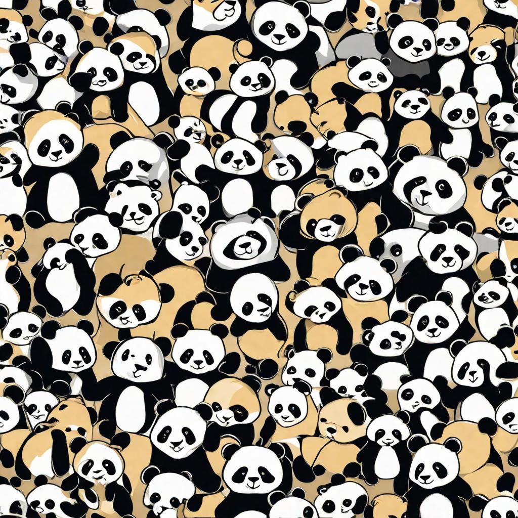  masterpiece, best quality,Draw 40 pandas in math class