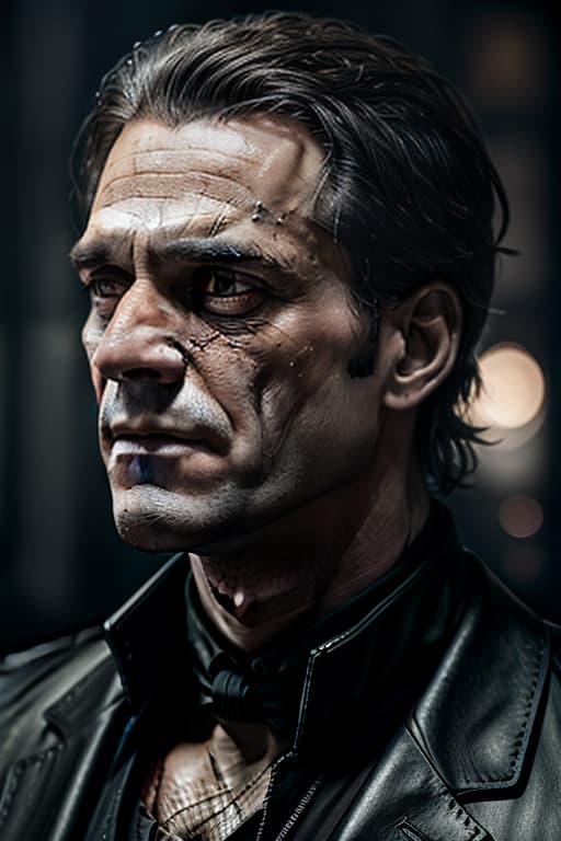  Frankenstein crying hyperrealistic, full body, detailed clothing, highly detailed, cinematic lighting, stunningly beautiful, intricate, sharp focus, f/1. 8, 85mm, (centered image composition), (professionally color graded), ((bright soft diffused light)), volumetric fog, trending on instagram, trending on tumblr, HDR 4K, 8K