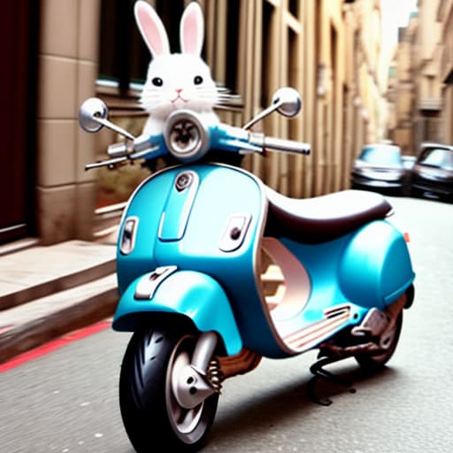  Cute bunny on vespa bike