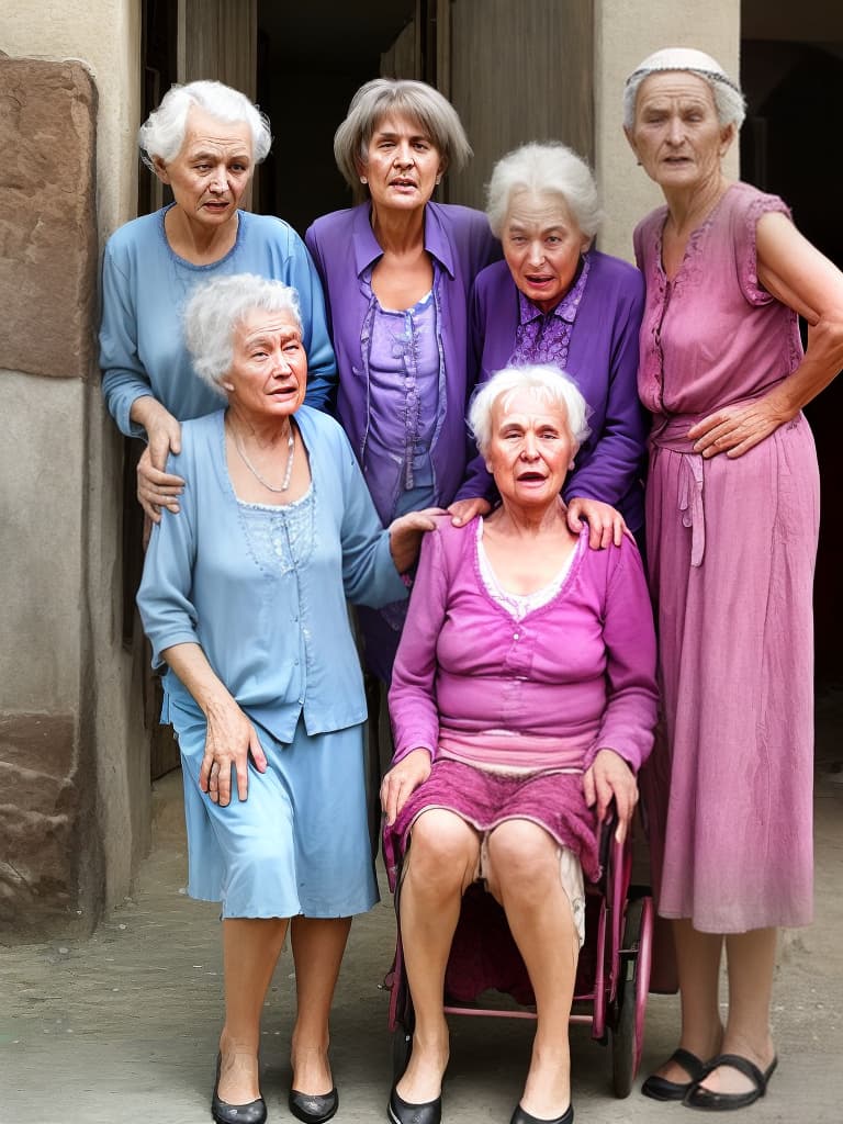  4 old  woman with gles and 