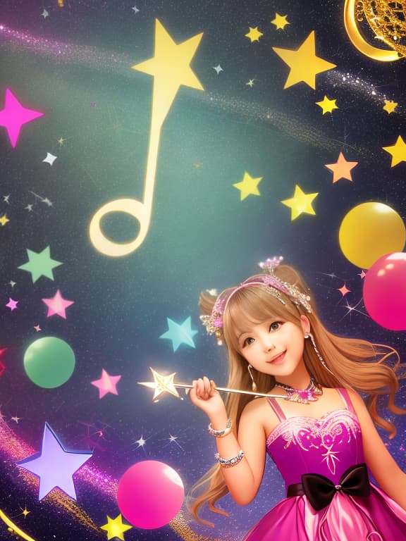  Cute musical notes and sparkling stars and gems wallpaper