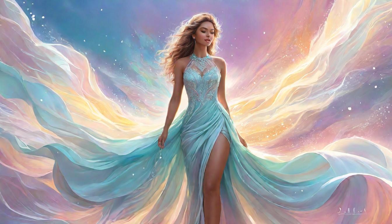  digital illustration, individuals, radiant auras, flowing garments, serene expressions, energy of unity and love, soft pastel colors, ethereal lighting, harmony, looking at viewer, dynamic pose, (intricate details, masterpiece, best quality)