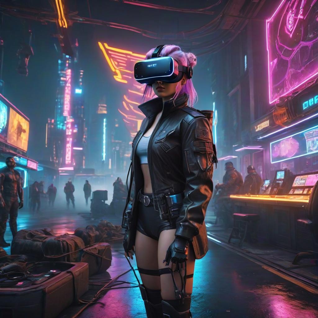  cyberpunk game style Gods of fire, water, earth, metal, and nature are trying to win people's trust through a VR game. . neon, dystopian, futuristic, digital, vibrant, detailed, high contrast, reminiscent of cyberpunk genre video games hyperrealistic, full body, detailed clothing, highly detailed, cinematic lighting, stunningly beautiful, intricate, sharp focus, f/1. 8, 85mm, (centered image composition), (professionally color graded), ((bright soft diffused light)), volumetric fog, trending on instagram, trending on tumblr, HDR 4K, 8K