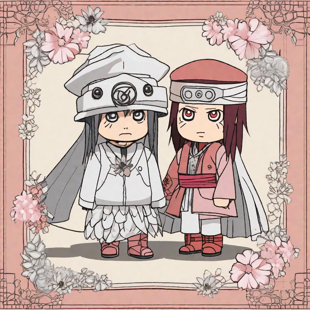  Masterpiece, best quality, help me draw a wedding photo of Naruto and Hatada