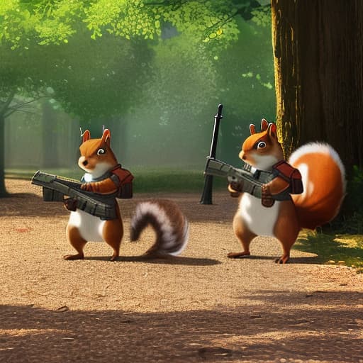  Squirrel soldiers,