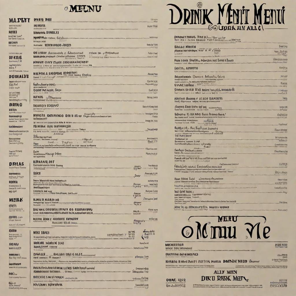  drink menu