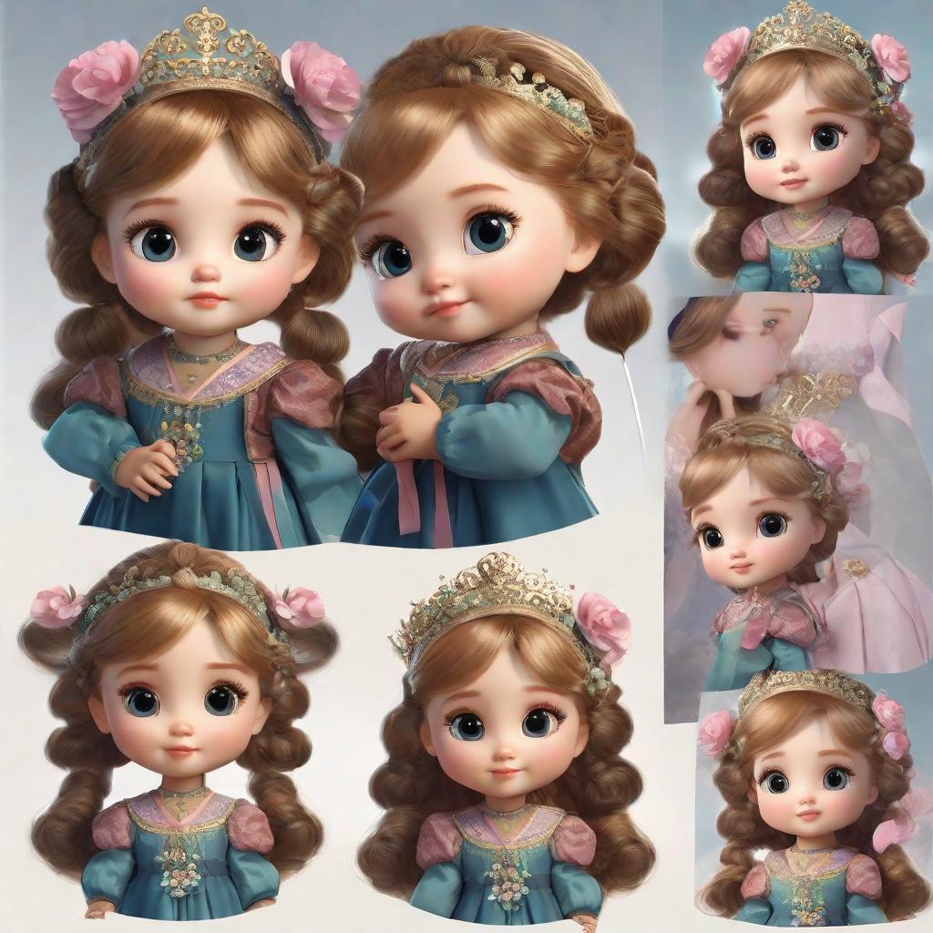  masterpiece, best quality,Beautiful and lovely little princess, three views, character design