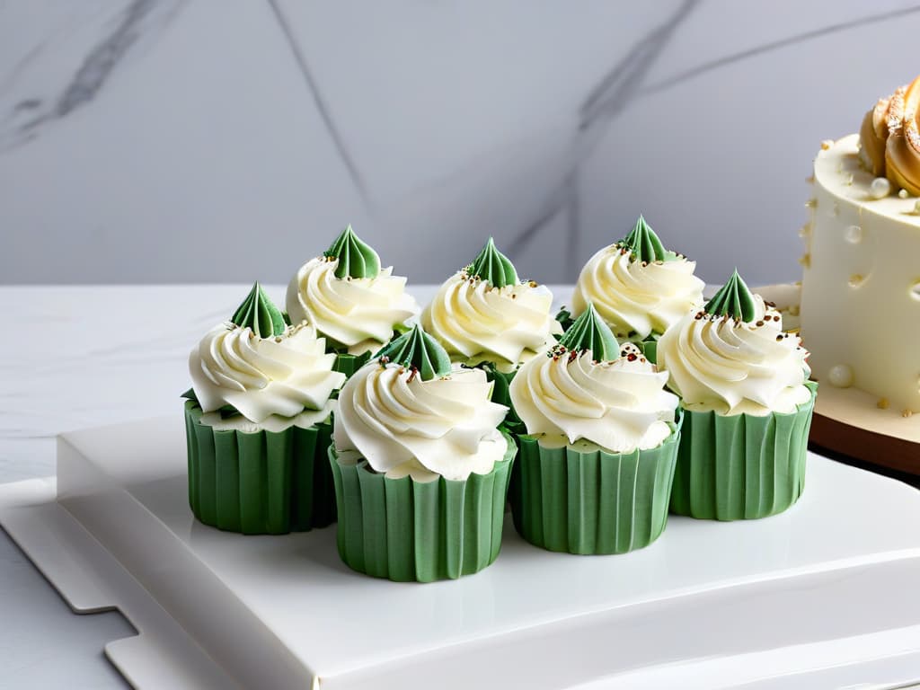  A closeup, ultradetailed image of a set of highquality stainless steel piping tips for cake decoration, elegantly arranged on a sleek white marble countertop. Each tip is carefully crafted, showcasing intricate designs and flawless finishes, reflecting professionalism and precision in pastry artistry. The minimalistic composition highlights the beauty and craftsmanship of the tools, inviting readers to envision creating stunning cake decorations with the best piping tips available. hyperrealistic, full body, detailed clothing, highly detailed, cinematic lighting, stunningly beautiful, intricate, sharp focus, f/1. 8, 85mm, (centered image composition), (professionally color graded), ((bright soft diffused light)), volumetric fog, trending on instagram, trending on tumblr, HDR 4K, 8K