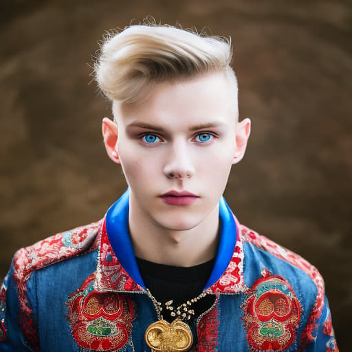 portrait+ style russian homosexual queer twink blonde very cute dude face