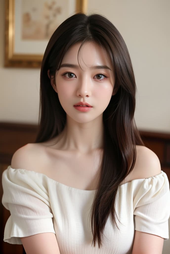  Masterpiece, best quality, super detailed, 1 , solo, long hair, brown hair, bangs, brown eyes, big s, age, , shoulders, , s, lips, realistic, lactating korean Show, , ADVERTISING PHOTO,high quality, good proportion, masterpiece , The image is captured with an 8k camera and edited using the latest digital tools to produce a flawless final result.