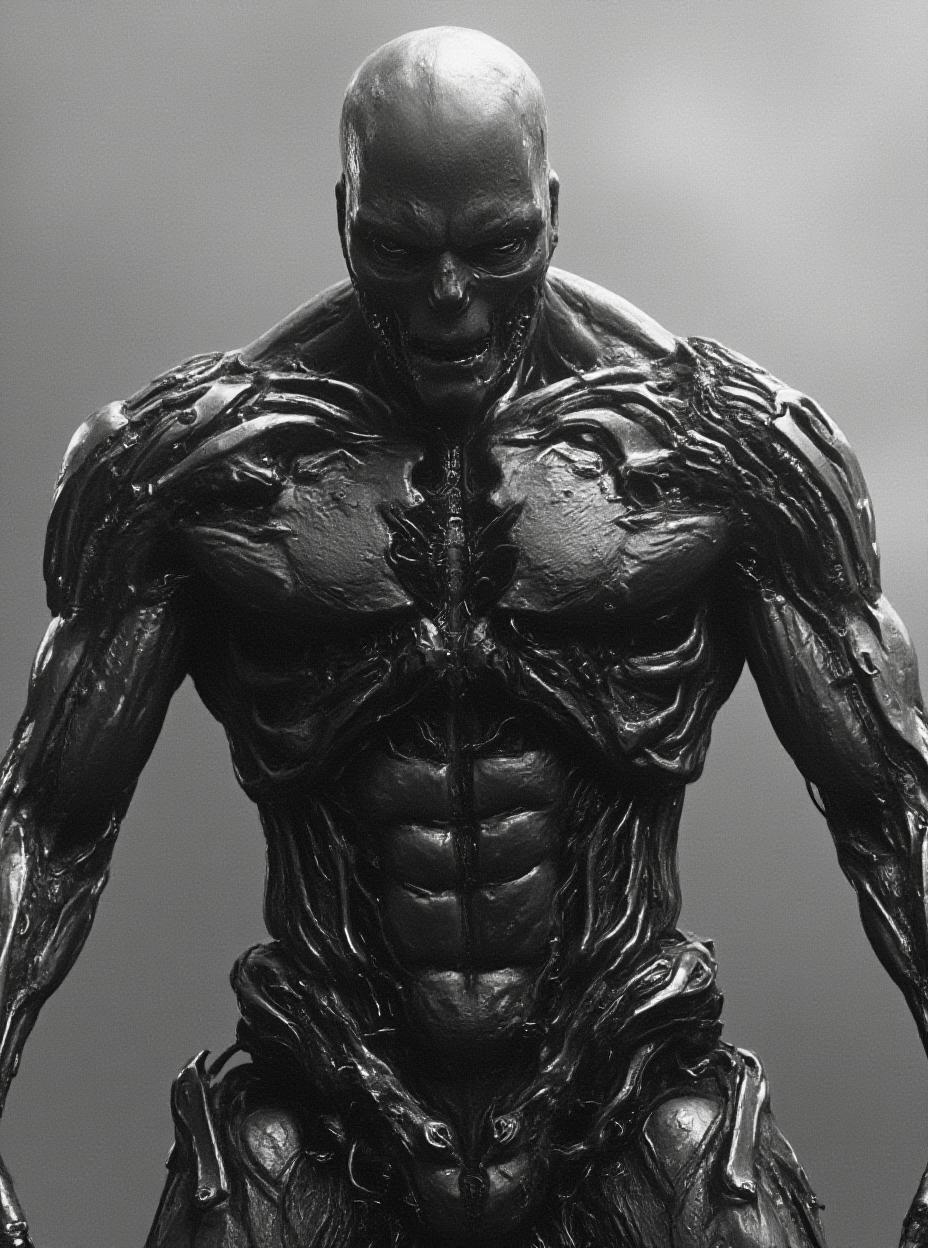  detail, photo, cinscene, dreamwalking create a highly detailed, dynamic portrait of an evil, cyborg terminator robot. incorporate hidden details and a hyper realistic attention to detail. achieve a style with high dynamic range, delivering a packed composition with an aspect. do full endoskeleton. a bit muscular 8 foot tall male. keep it as original as image.