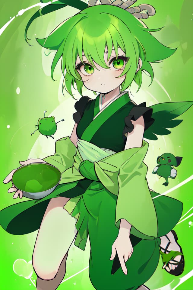  Green hair character Barakuraba