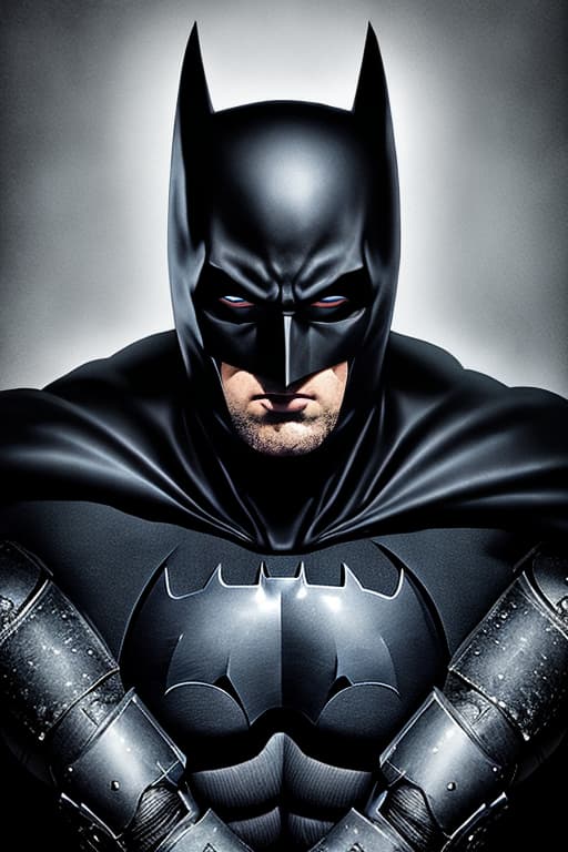  dark batman portrait with full armor
