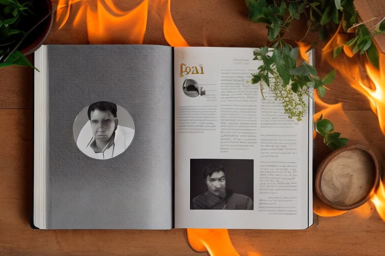 portrait+ style the book burst into flames