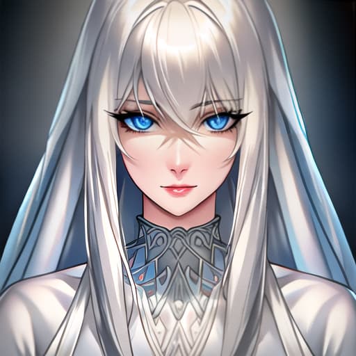  white hair blue eyes hyperrealistic, full body, detailed clothing, highly detailed, cinematic lighting, stunningly beautiful, intricate, sharp focus, f/1. 8, 85mm, (centered image composition), (professionally color graded), ((bright soft diffused light)), volumetric fog, trending on instagram, trending on tumblr, HDR 4K, 8K