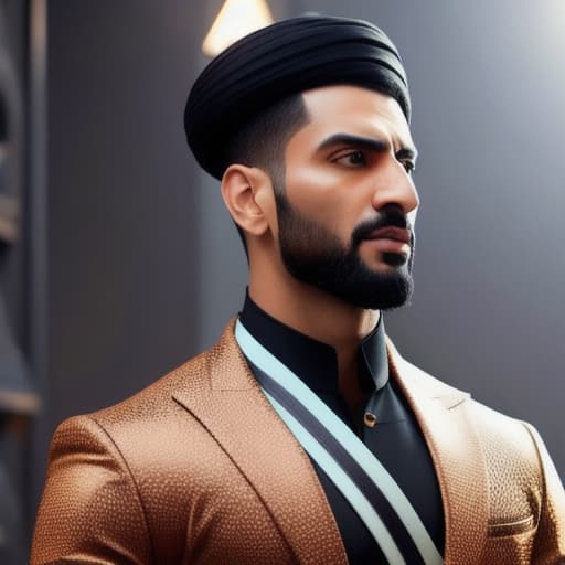  a muslim man hyperrealistic, full body, detailed clothing, highly detailed, cinematic lighting, stunningly beautiful, intricate, sharp focus, f/1. 8, 85mm, (centered image composition), (professionally color graded), ((bright soft diffused light)), volumetric fog, trending on instagram, trending on tumblr, HDR 4K, 8K