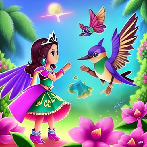  COLIBRÍ Y PRINCESA AZTECA IMAGEN REALISTA