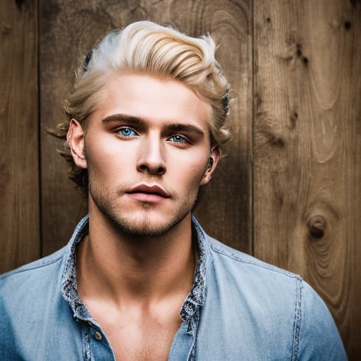 portrait+ style Russian queer soap actor blonde hunk dude face