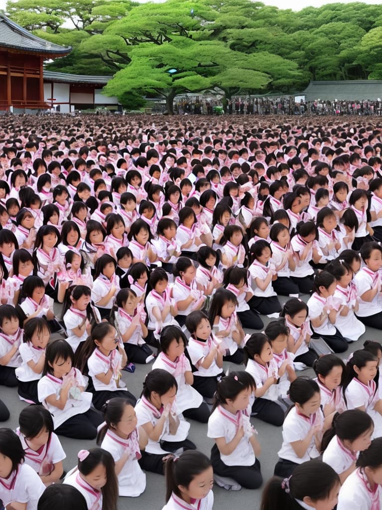 Japan,
The center of the concert house,
completely ,
one person,
Female elementary  students