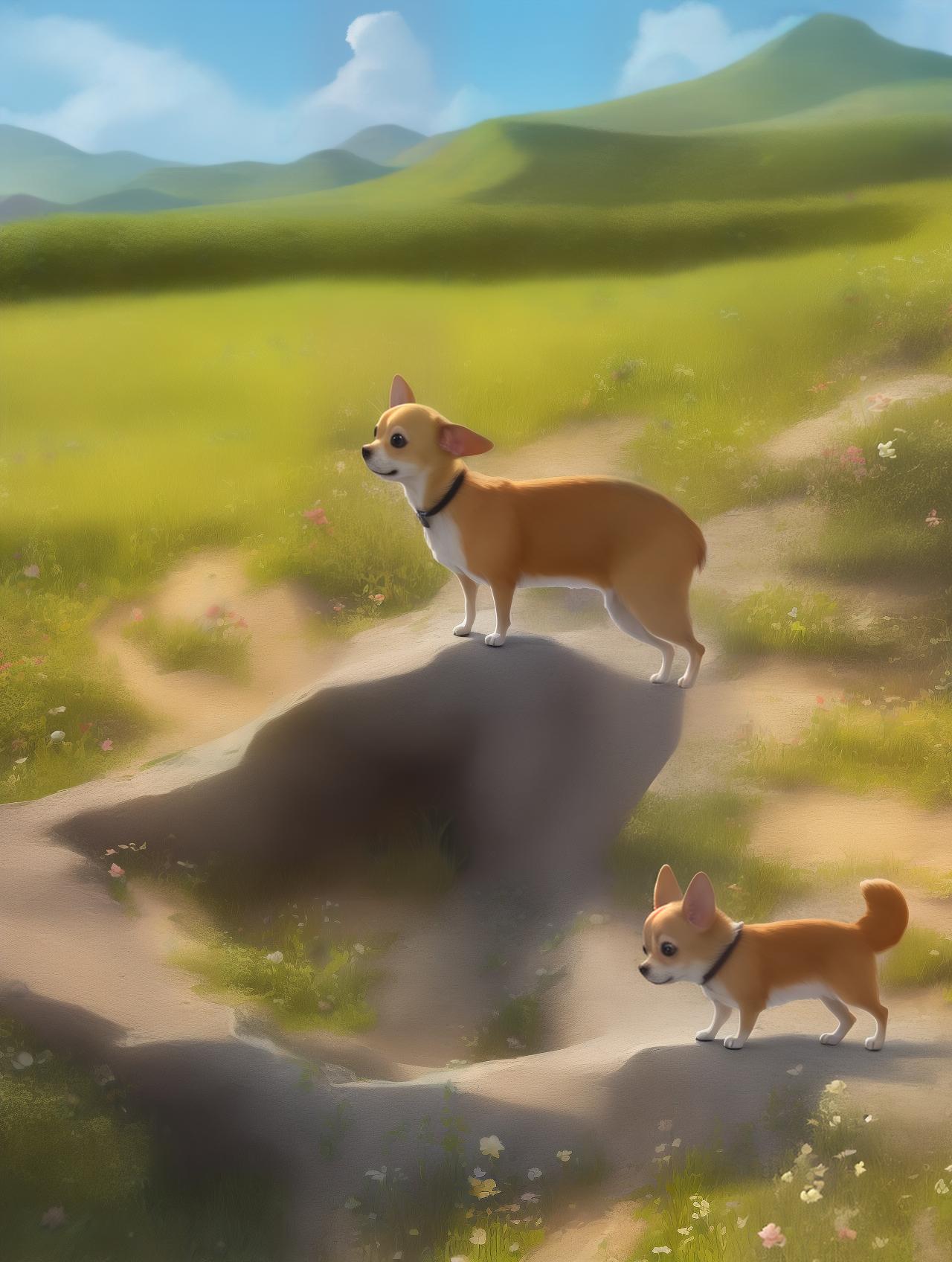  masterpiece, best quality, (fidelity:1.4), best quality, masterpiece, ultra high resolution, poster, Pixar animation style, 1080p resolution, a chihuahua, chihuahua, animation style, Pixar animation style.